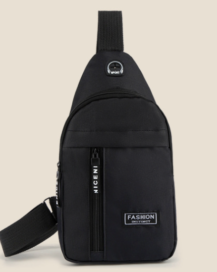 Men's Black Crossbody Sling Bag for Sports and Travel