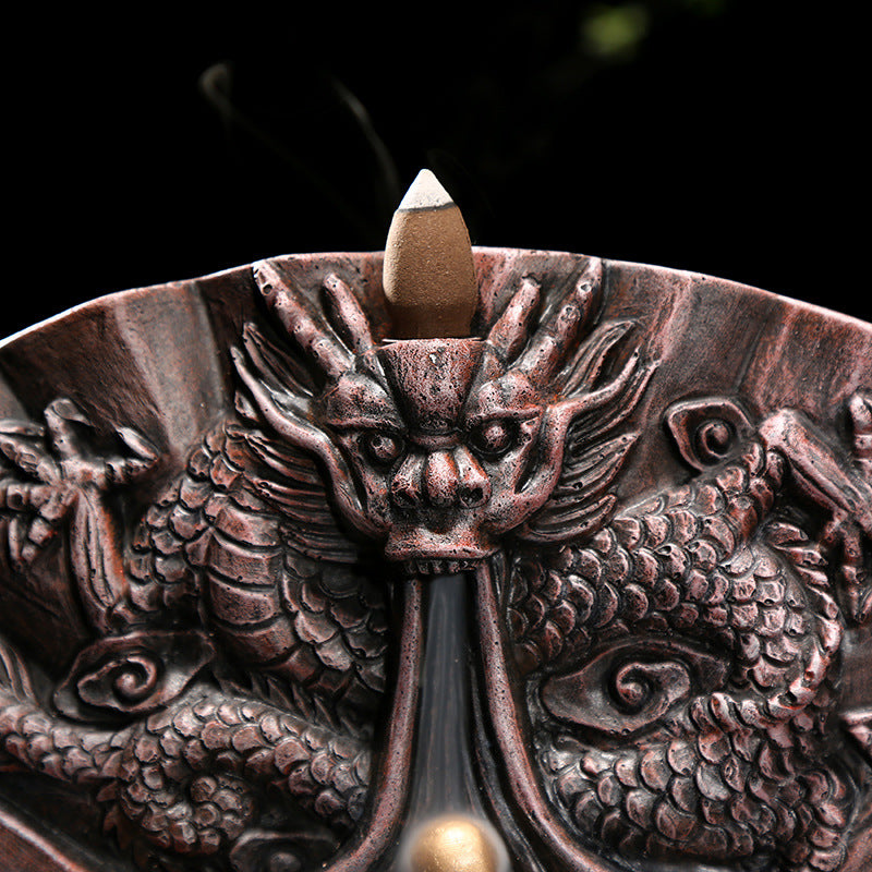 Dragon Tower Incense Burner - Half Mechanical Ceramic Decor