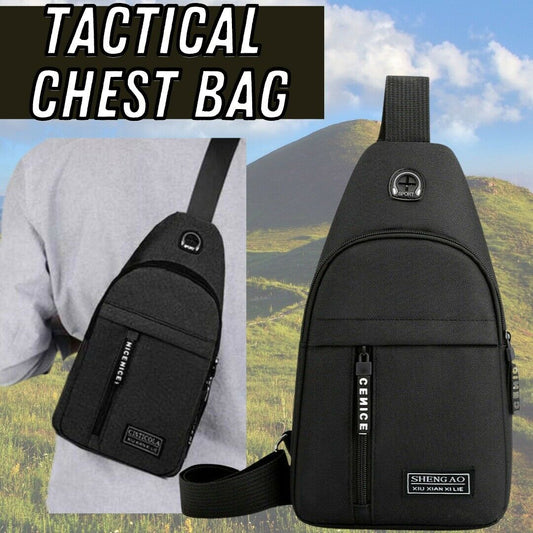 Men's Black Crossbody Sling Bag for Sports and Travel