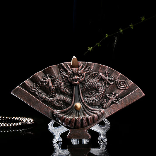 Dragon Tower Incense Burner - Half Mechanical Ceramic Decor